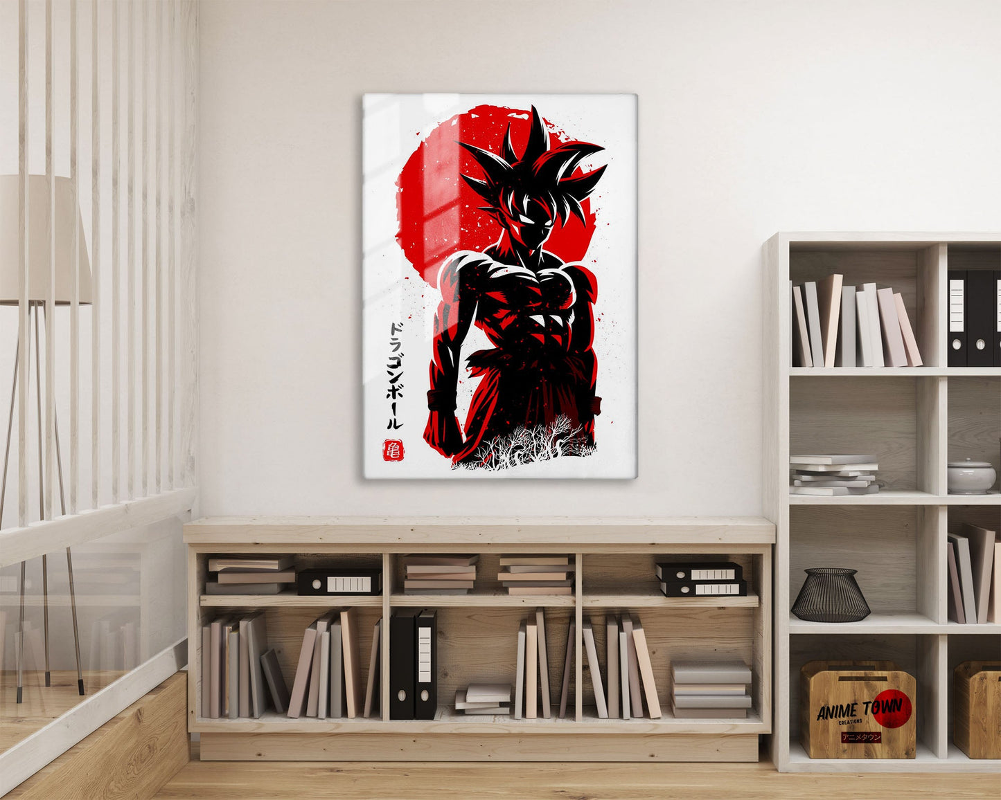 Anime Town Creations Metal Poster Dragon Ball Goku Minimalist Red 16" x 24" Home Goods - Anime Dragon Ball Metal Poster