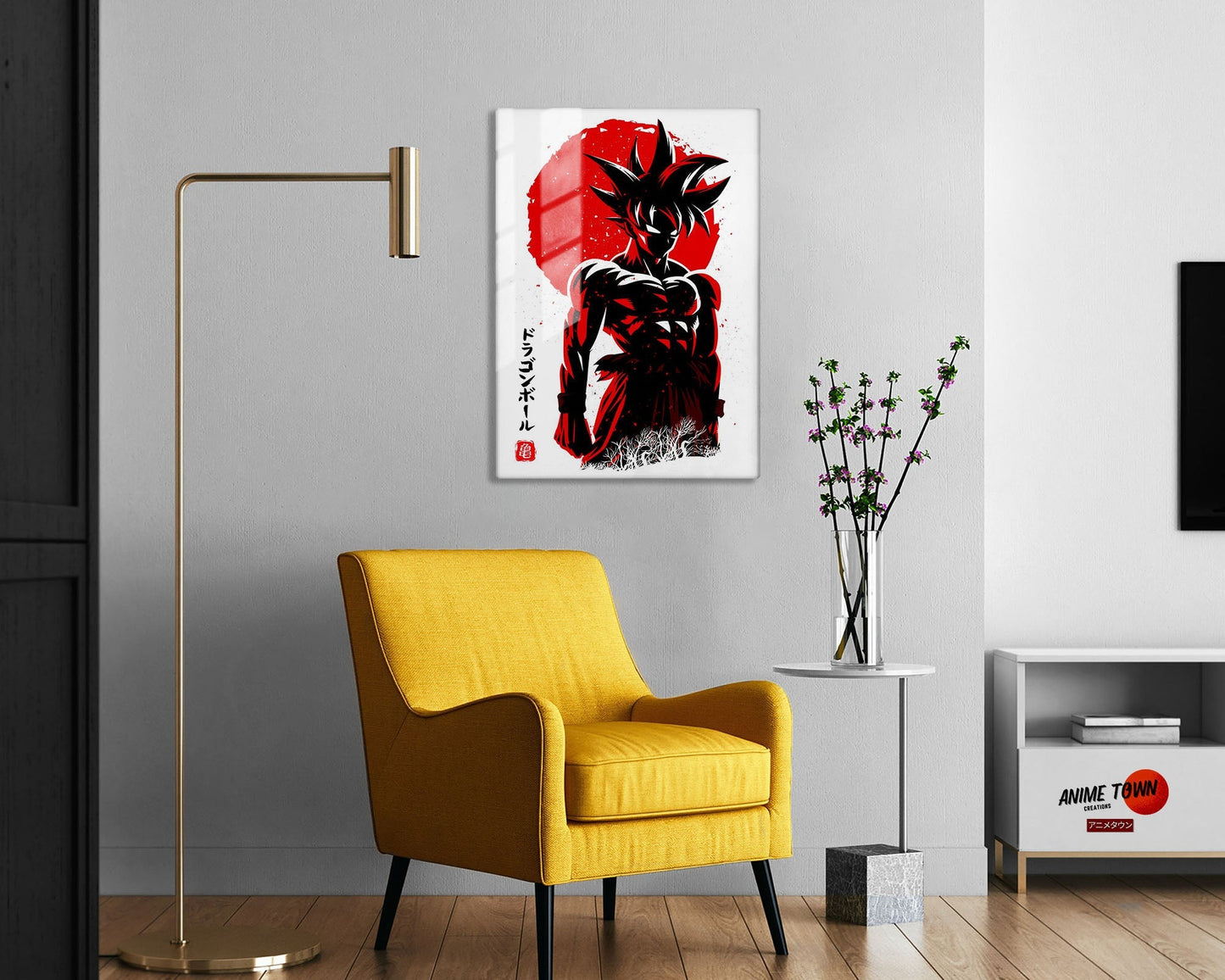 Dragon Ball Goku Minimalist Red Metal Poster