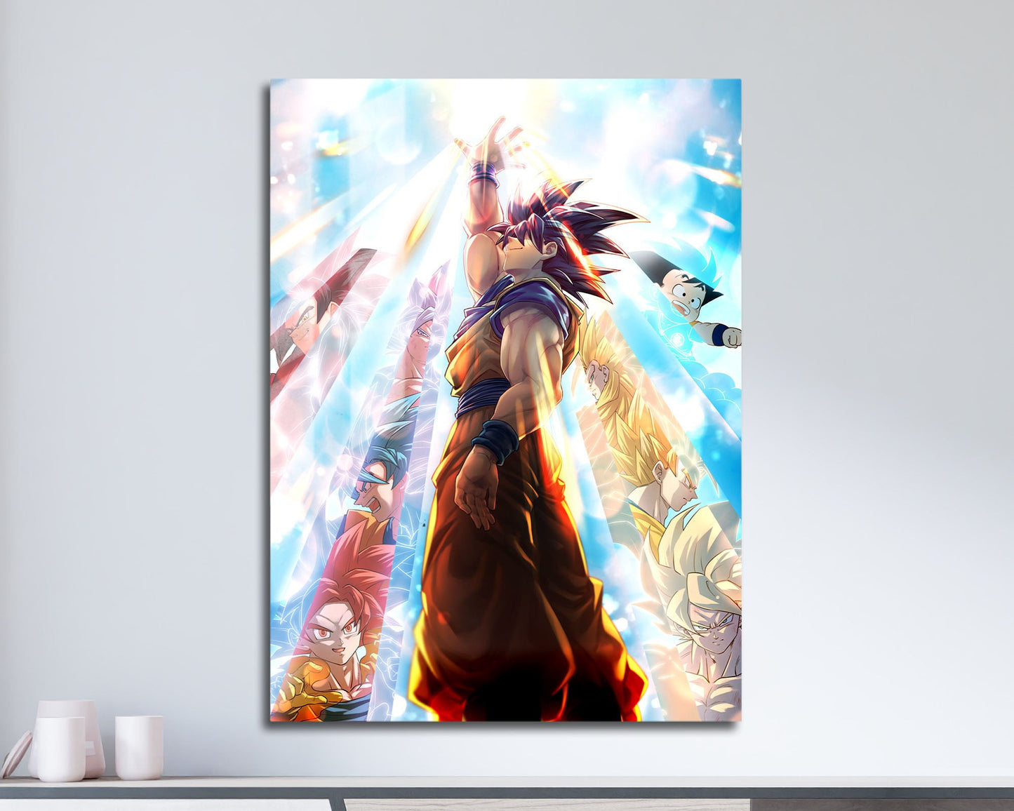 Anime Town Creations Metal Poster Dragon Ball Super Saiyan Light 11" x 17" Home Goods - Anime Dragon Ball Metal Poster
