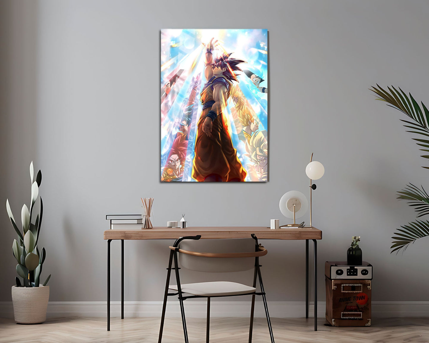 Anime Town Creations Metal Poster Dragon Ball Super Saiyan Light 24" x 36" Home Goods - Anime Dragon Ball Metal Poster