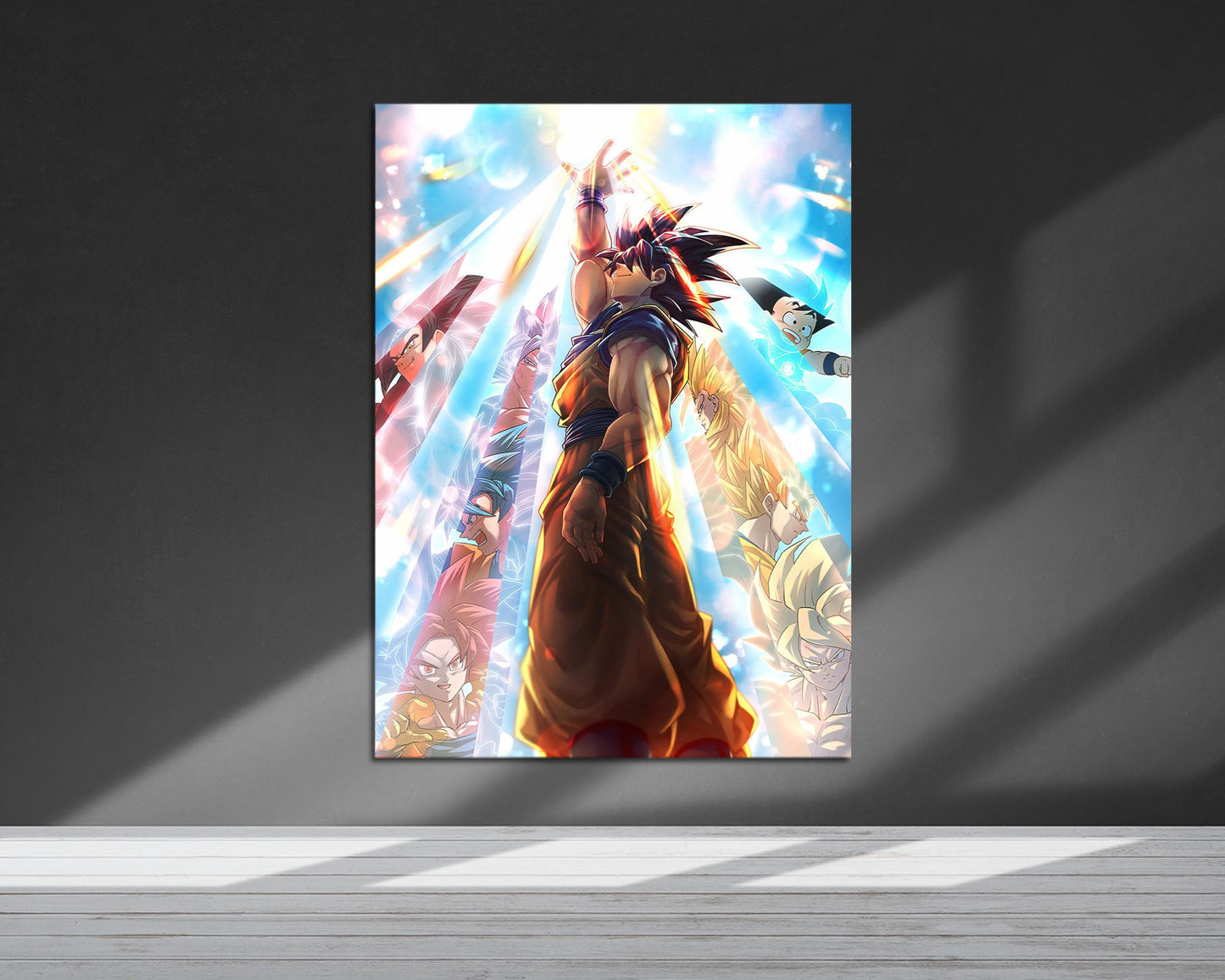 Anime Town Creations Metal Poster Dragon Ball Super Saiyan Light 5" x 7" Home Goods - Anime Dragon Ball Metal Poster