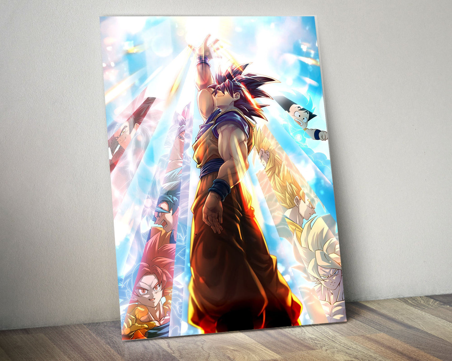 Anime Town Creations Metal Poster Dragon Ball Super Saiyan Light 5" x 7" Home Goods - Anime Dragon Ball Metal Poster