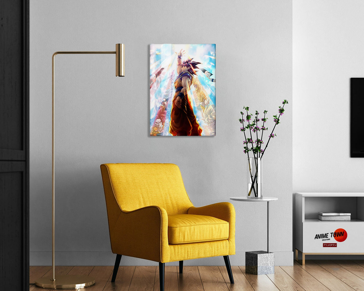 Anime Town Creations Metal Poster Dragon Ball Super Saiyan Light 5" x 7" Home Goods - Anime Dragon Ball Metal Poster