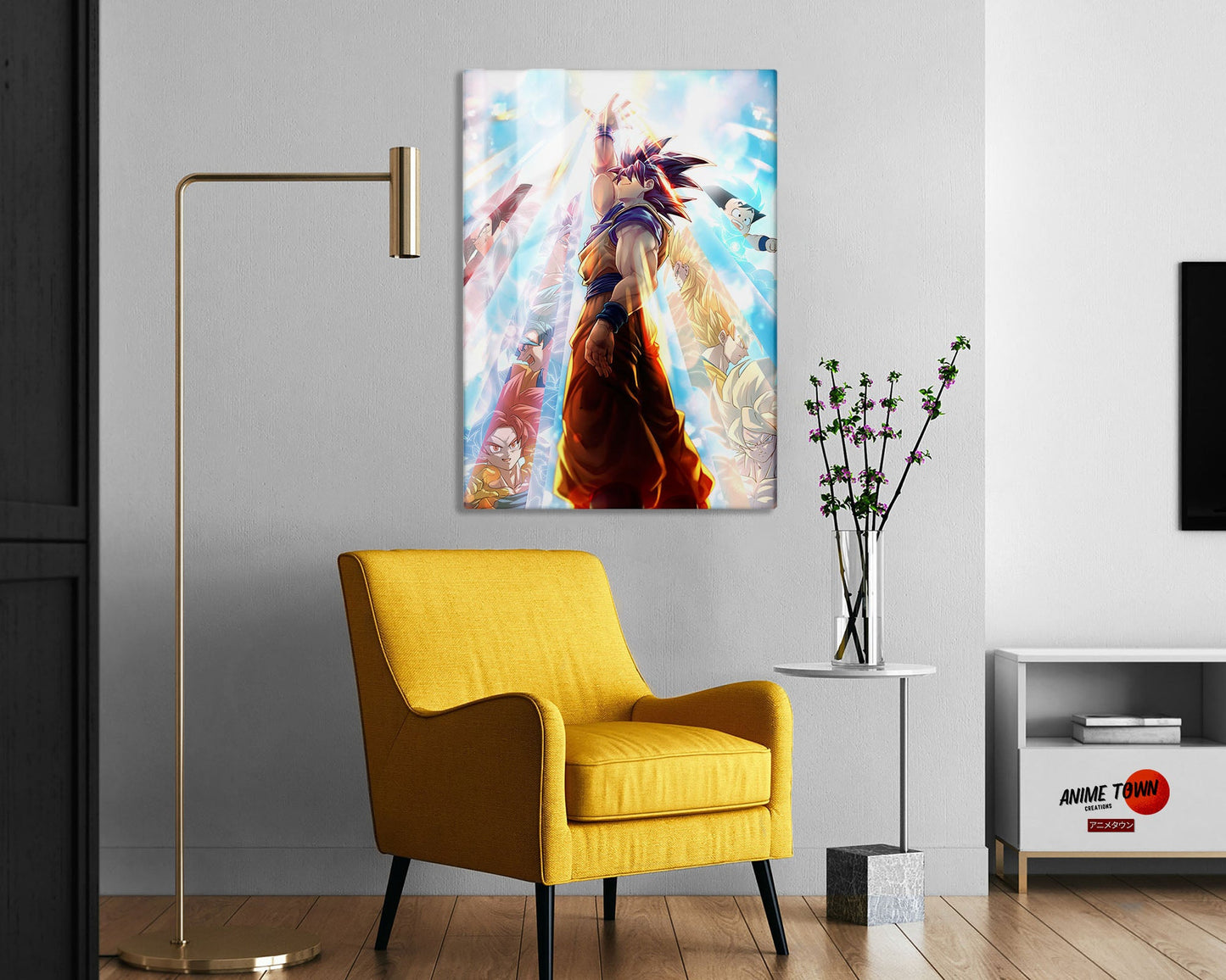 Anime Town Creations Metal Poster Dragon Ball Super Saiyan Light 5" x 7" Home Goods - Anime Dragon Ball Metal Poster
