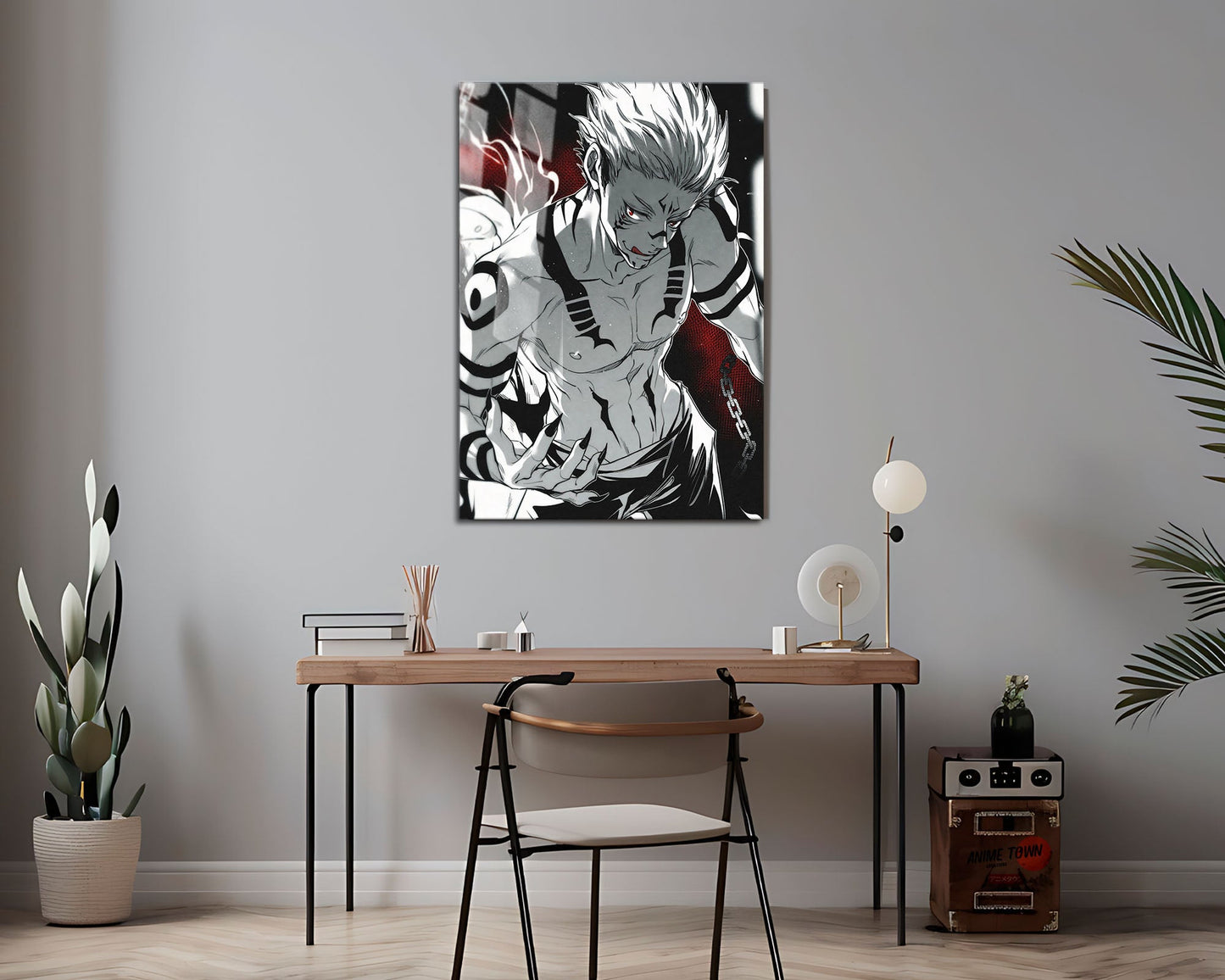 Anime Town Creations Metal Poster Jujutsu Kaisen Sukuna Chains 24" x 36" Home Goods - Anime Jujutsu Kaisen Metal Poster