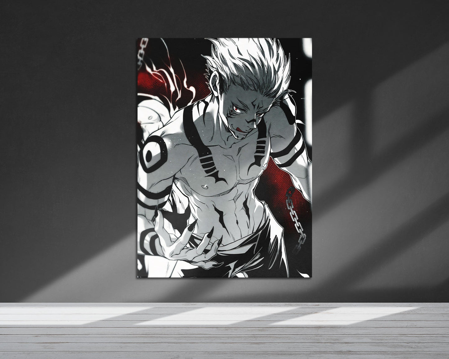 Anime Town Creations Metal Poster Jujutsu Kaisen Sukuna Chains 5" x 7" Home Goods - Anime Jujutsu Kaisen Metal Poster