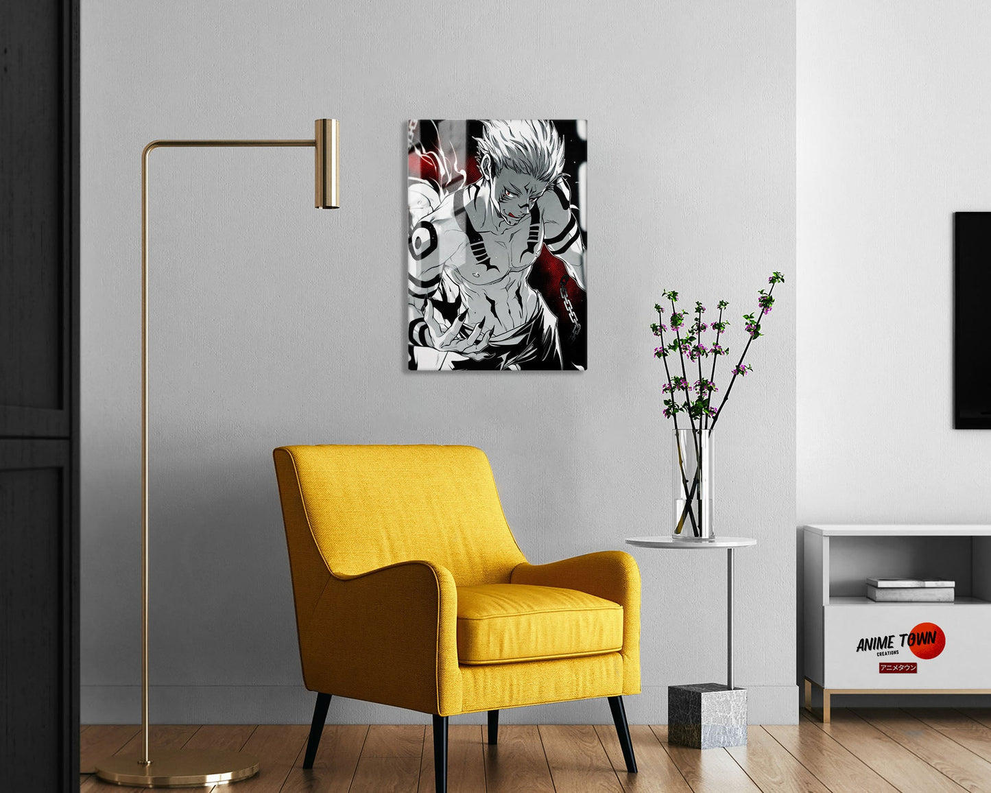 Anime Town Creations Metal Poster Jujutsu Kaisen Sukuna Chains 5" x 7" Home Goods - Anime Jujutsu Kaisen Metal Poster