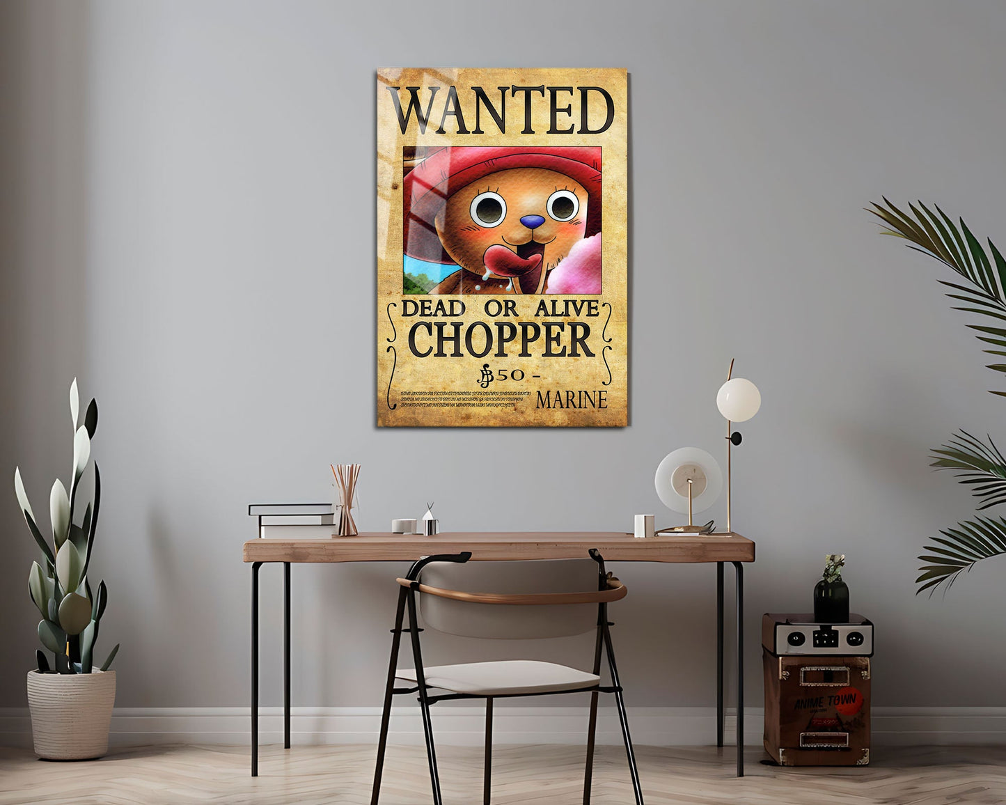 Anime Town Creations Metal Poster One Piece Chopper Wanted Poster 24" x 36" Home Goods - Anime One Piece Metal Poster