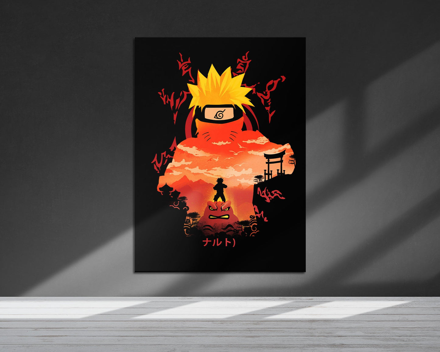 Anime Town Creations Metal Poster Naruto Black 5" x 7" Home Goods - Anime Naruto Metal Poster