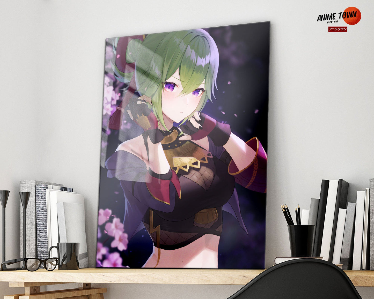Anime Town Creations Metal Poster Genshin Impact Kuki Shinobu 16" x 24" Home Goods - Anime Genshin Impact Metal Poster