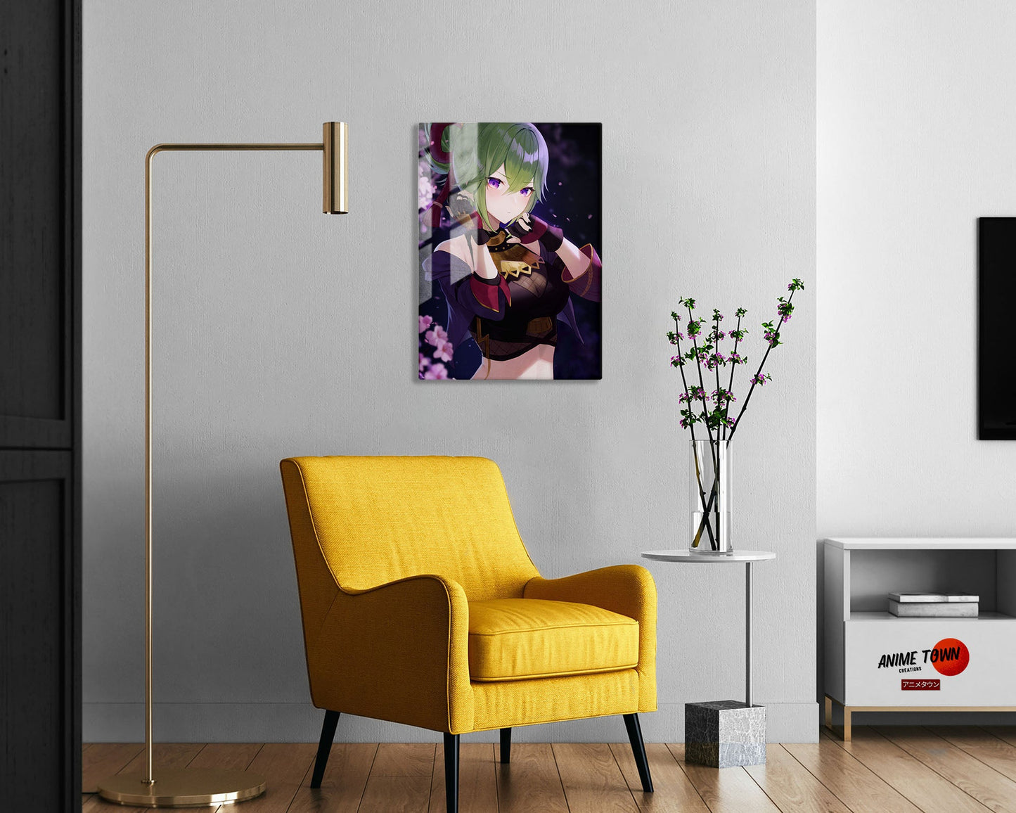 Anime Town Creations Metal Poster Genshin Impact Kuki Shinobu 5" x 7" Home Goods - Anime Genshin Impact Metal Poster