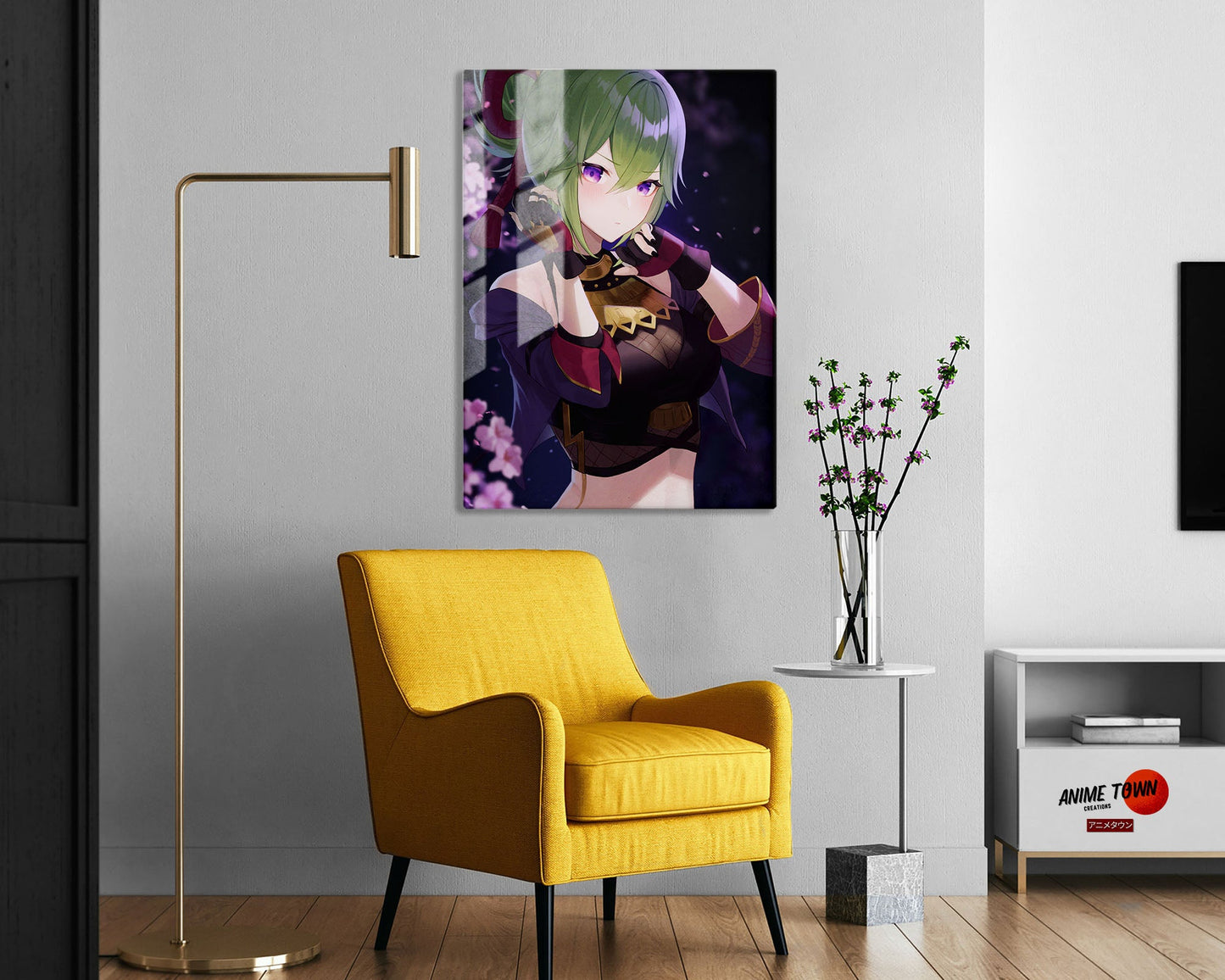 Anime Town Creations Metal Poster Genshin Impact Kuki Shinobu 5" x 7" Home Goods - Anime Genshin Impact Metal Poster