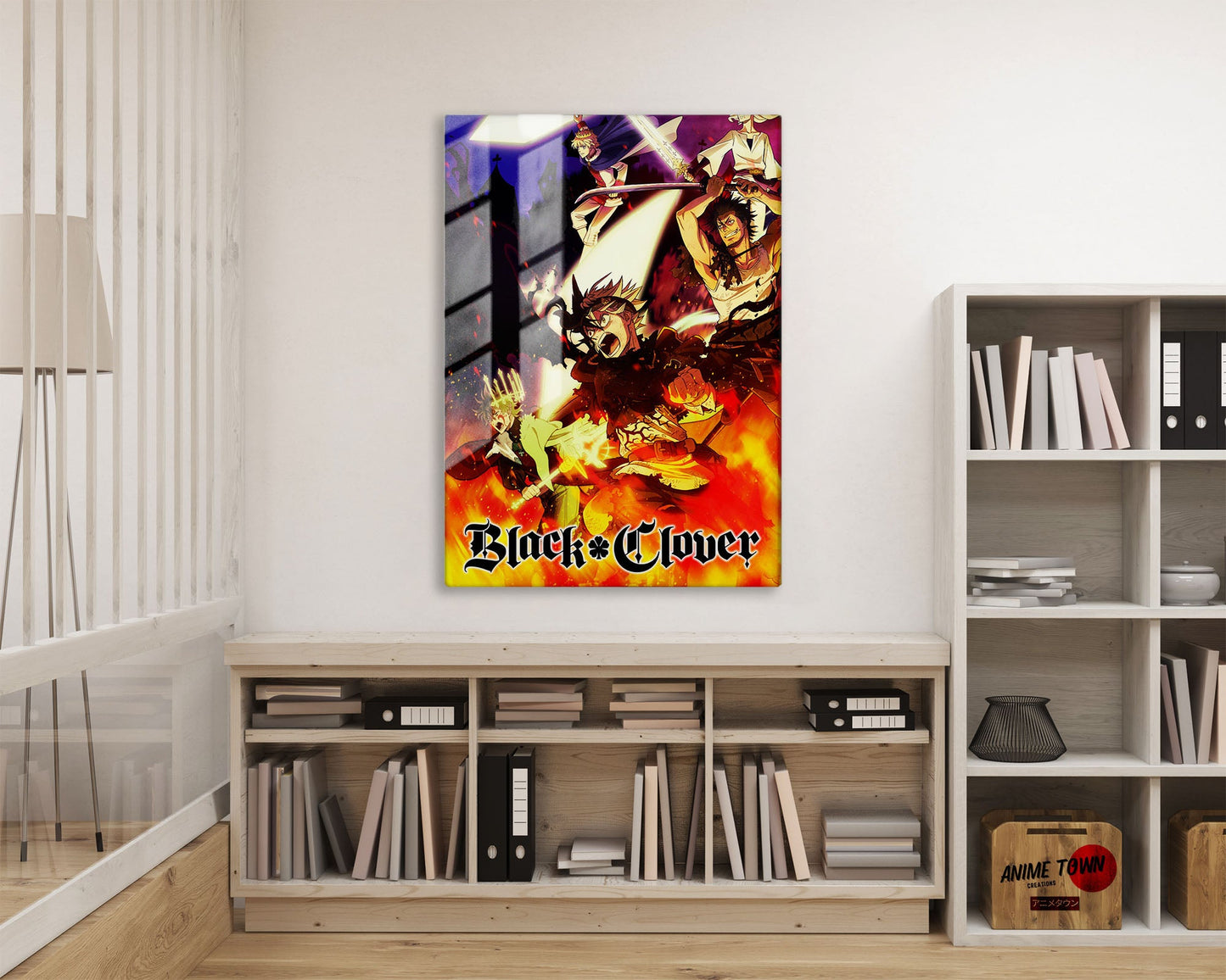 Anime Town Creations Metal Poster Black Clover Flames 11" x 17" Home Goods - Anime Black Clover Metal Poster