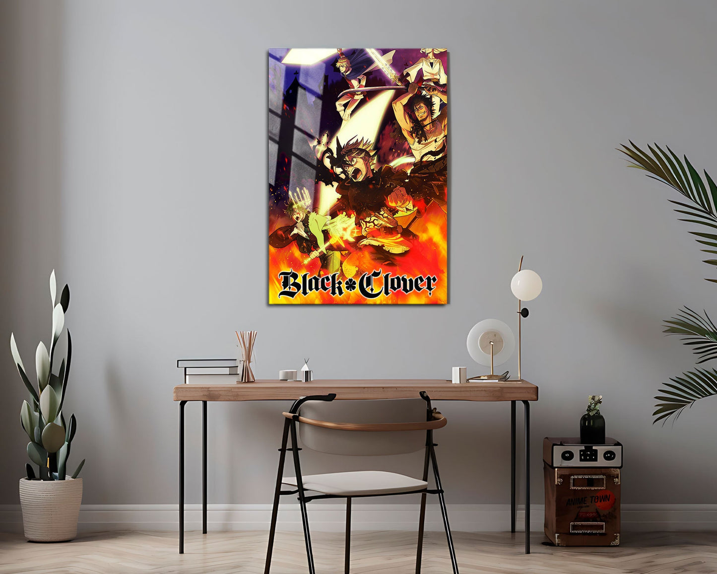 Anime Town Creations Metal Poster Black Clover Flames 16" x 24" Home Goods - Anime Black Clover Metal Poster