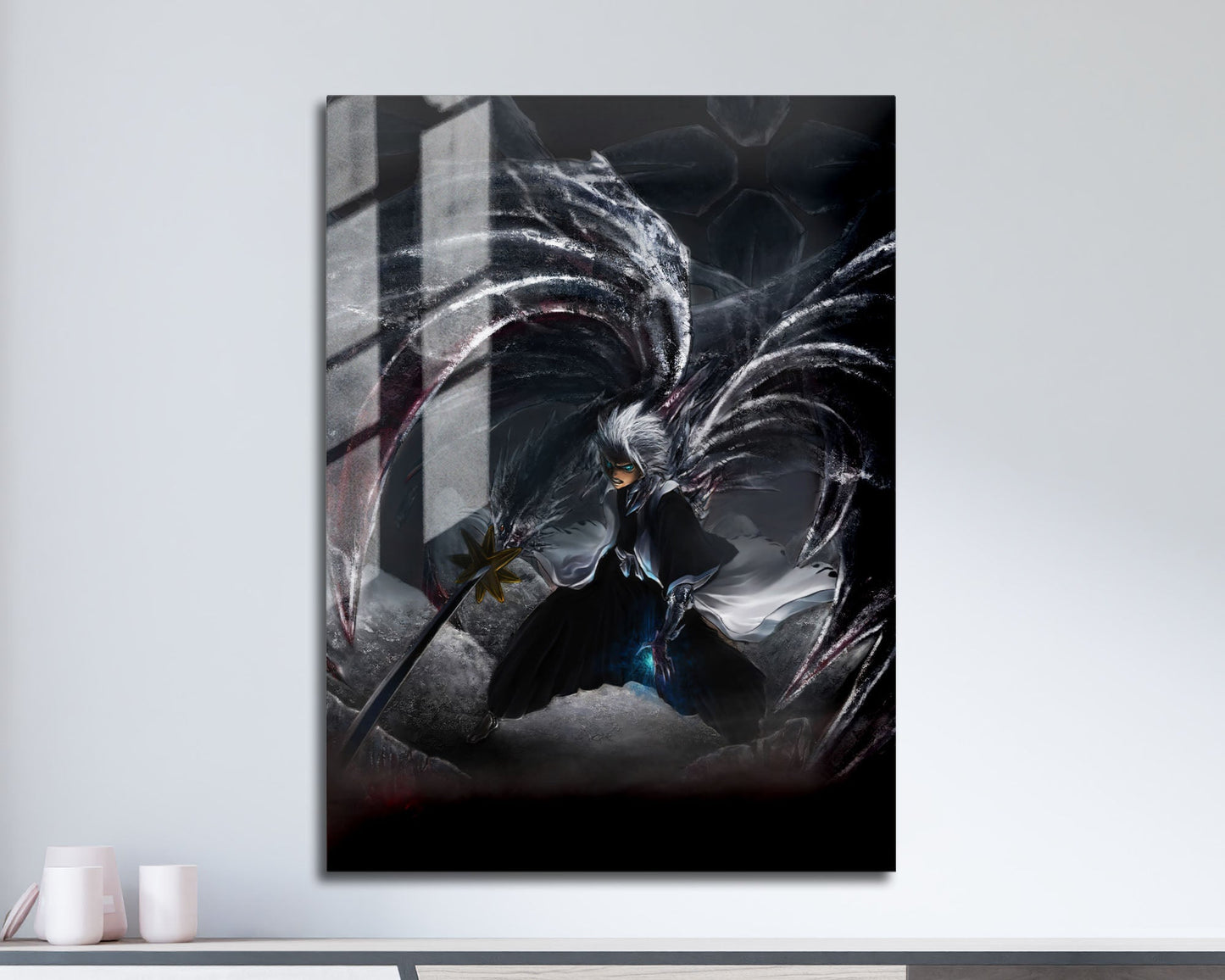 Anime Town Creations Metal Poster Bleach Hitsugaya Toshiro Dark Bankai 5" x 7" Home Goods - Anime Bleach Metal Poster