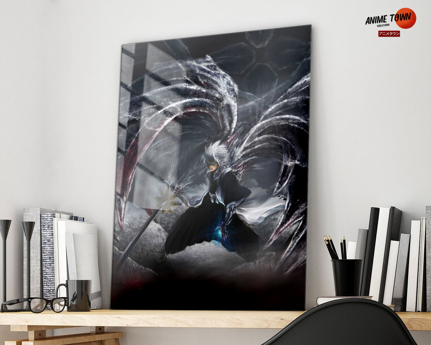 Anime Town Creations Metal Poster Bleach Hitsugaya Toshiro Dark Bankai 11" x 17" Home Goods - Anime Bleach Metal Poster