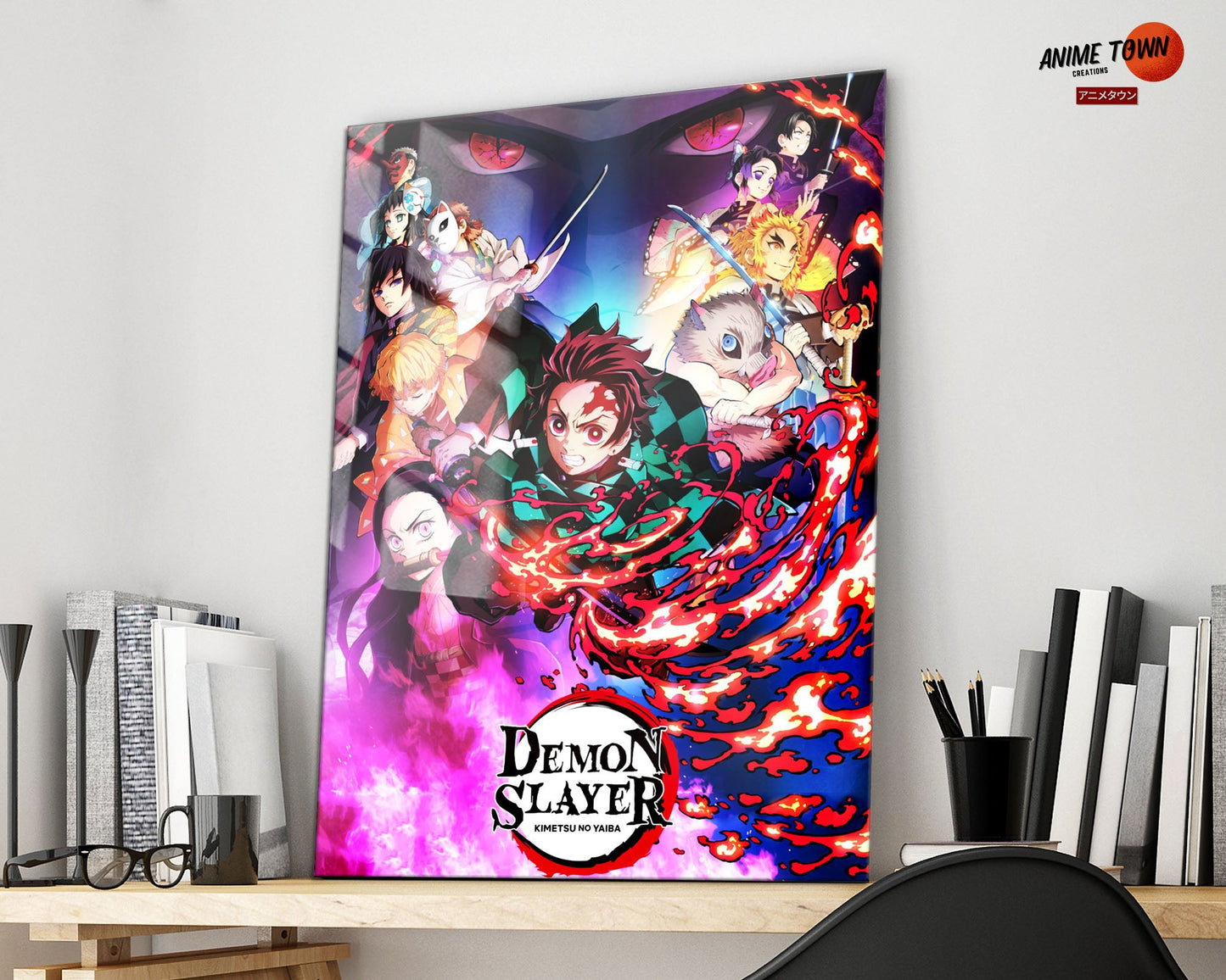 Anime Town Creations Metal Poster Demon Slayer Kimetsu no Yaiba 11" x 17" Home Goods - Anime Demon Slayer Metal Poster