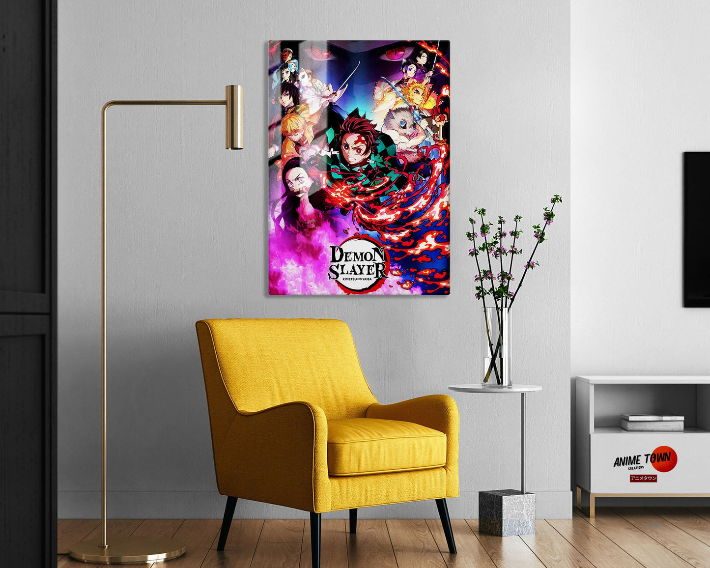 Anime Town Creations Metal Poster Demon Slayer Kimetsu no Yaiba 24" x 36" Home Goods - Anime Demon Slayer Metal Poster