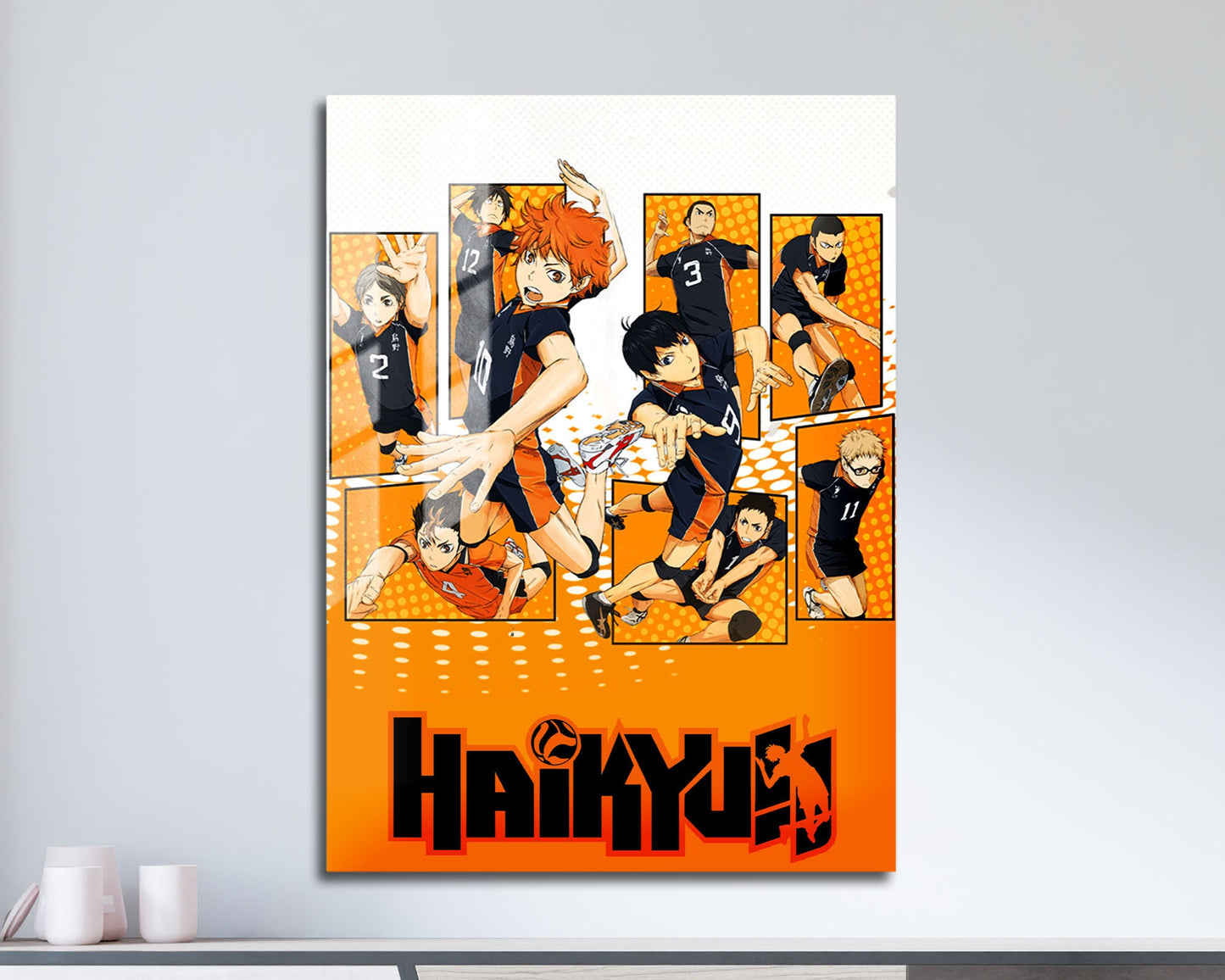 Anime Town Creations Metal Poster Haikyuu Minimalist Orange 5" x 7" Home Goods - Anime Haikyuu Metal Poster