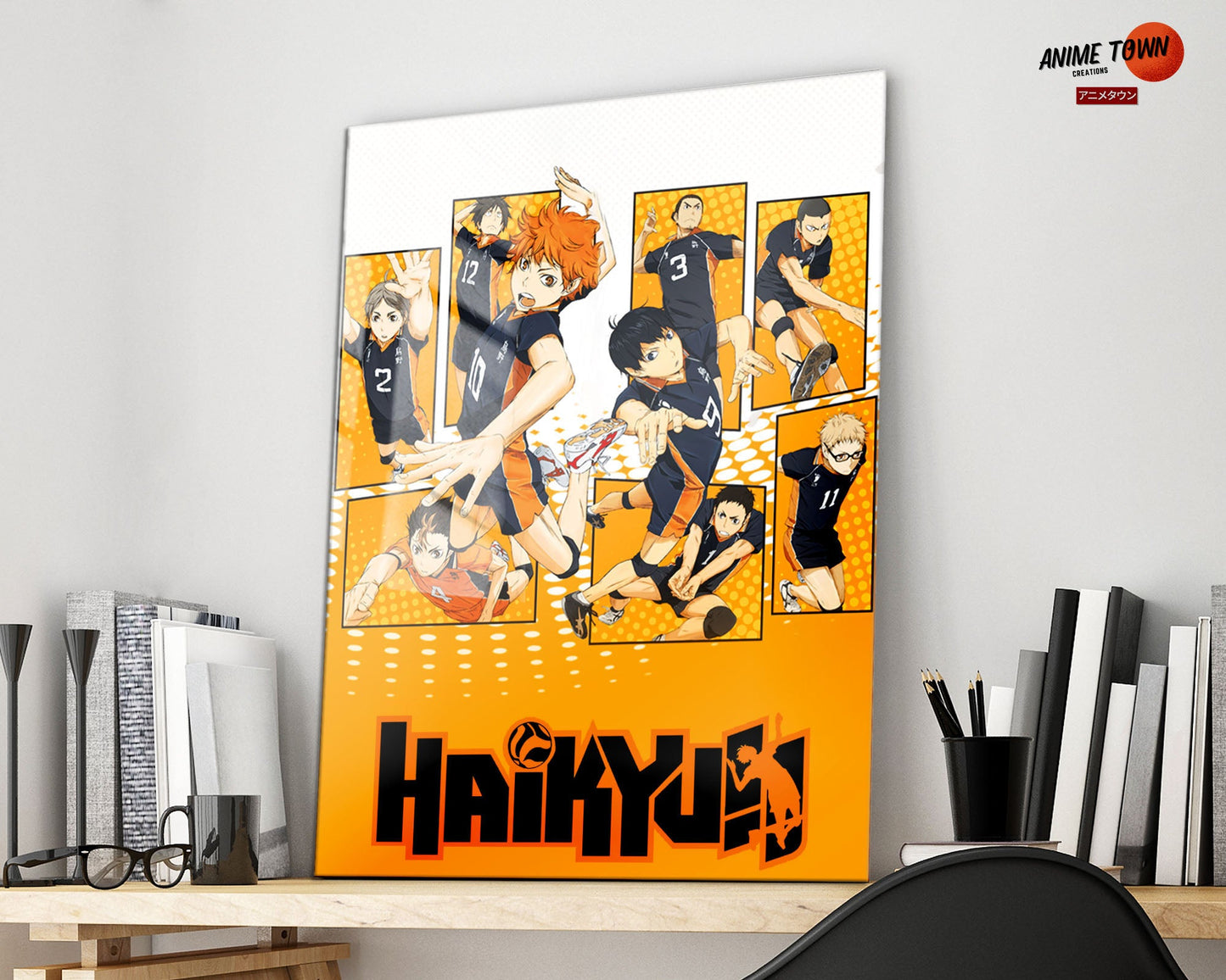Anime Town Creations Metal Poster Haikyuu Minimalist Orange 11" x 17" Home Goods - Anime Haikyuu Metal Poster