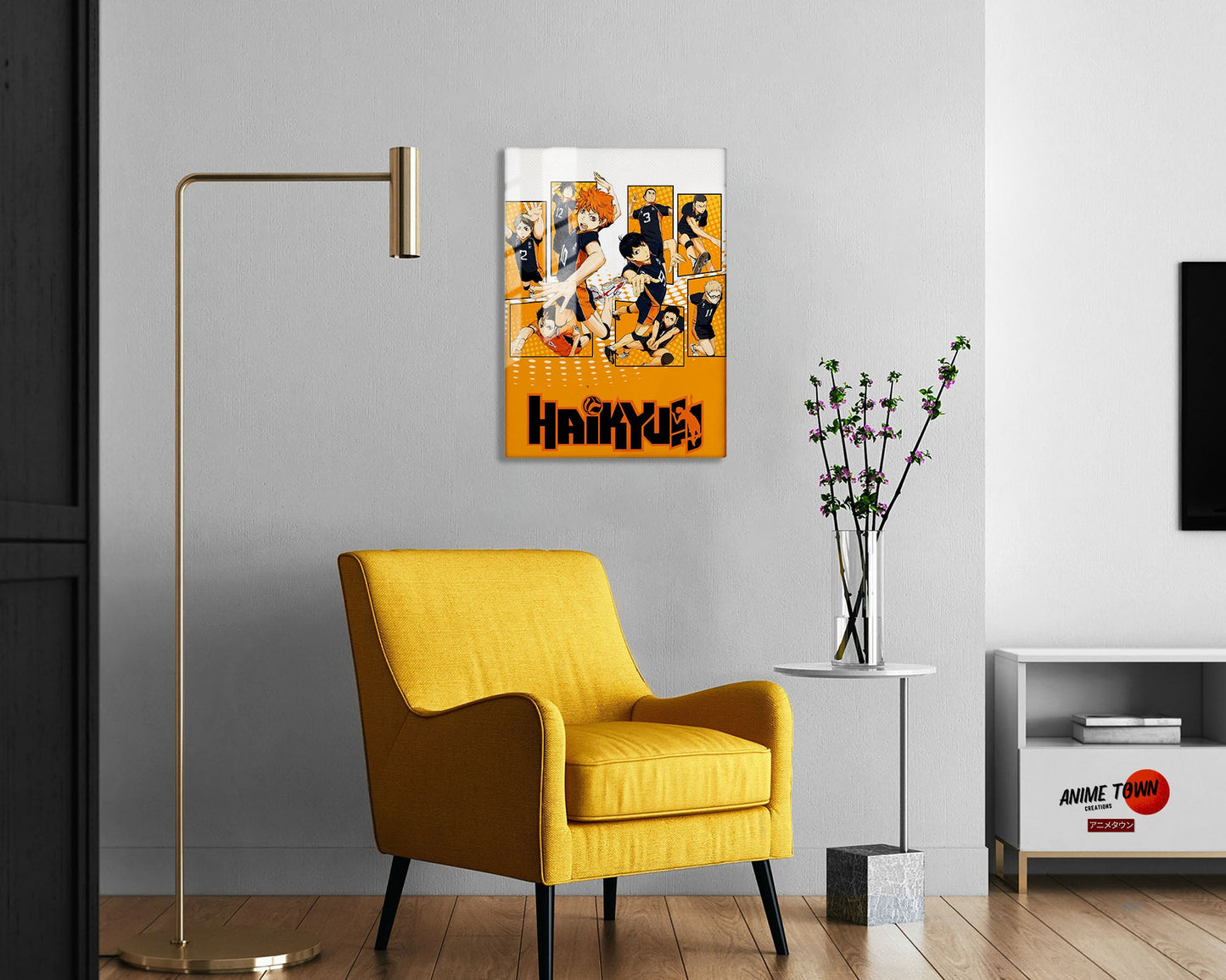 Anime Town Creations Metal Poster Haikyuu Minimalist Orange 24" x 36" Home Goods - Anime Haikyuu Metal Poster