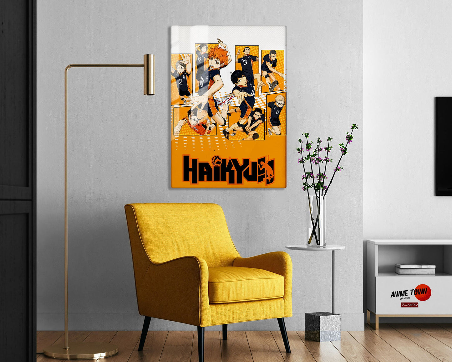 Anime Town Creations Metal Poster Haikyuu Minimalist Orange 24" x 36" Home Goods - Anime Haikyuu Metal Poster
