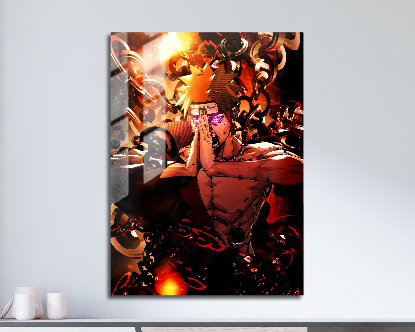Anime Town Creations Metal Poster Naruto Pain Almighty Push 5" x 7" Home Goods - Anime Naruto Metal Poster