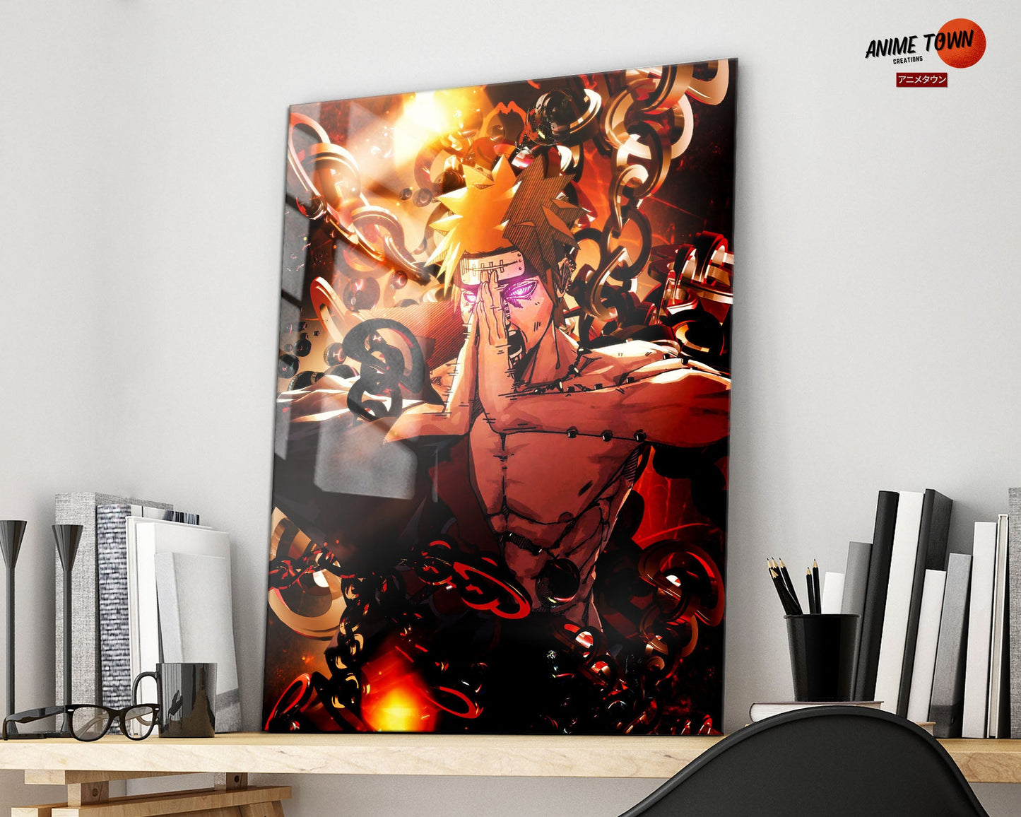 Anime Town Creations Metal Poster Naruto Pain Almighty Push 11" x 17" Home Goods - Anime Naruto Metal Poster