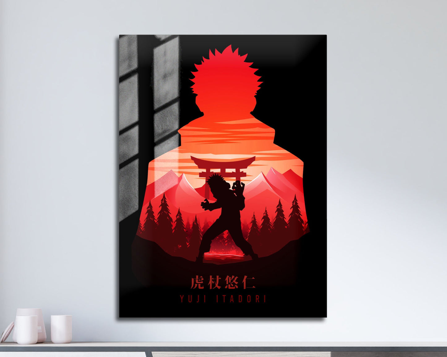 Anime Town Creations Metal Poster Jujutsu Kaisen Itadori Yuji Minimalist 11" x 17" Home Goods - Anime Jujutsu Kaisen Metal Poster