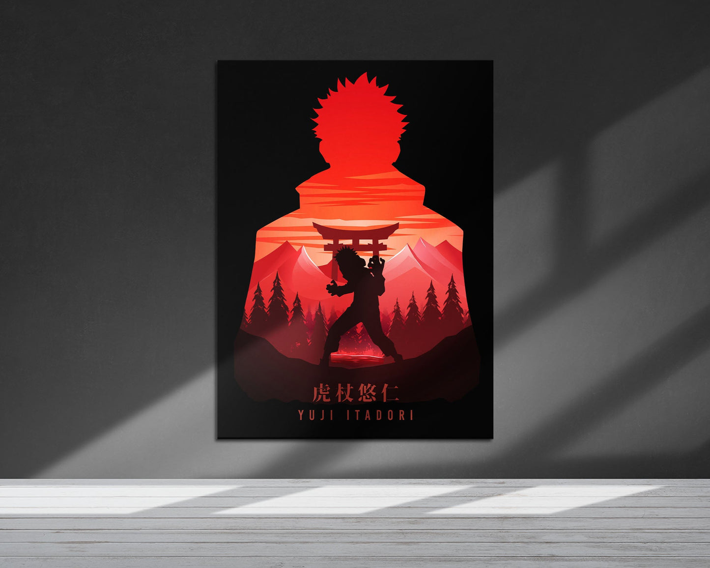 Anime Town Creations Metal Poster Jujutsu Kaisen Itadori Yuji Minimalist 5" x 7" Home Goods - Anime Jujutsu Kaisen Metal Poster