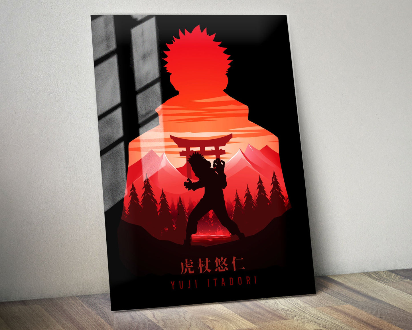 Anime Town Creations Metal Poster Jujutsu Kaisen Itadori Yuji Minimalist 5" x 7" Home Goods - Anime Jujutsu Kaisen Metal Poster