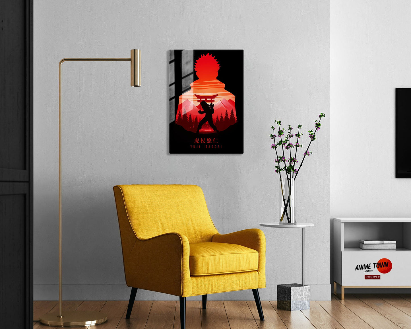 Anime Town Creations Metal Poster Jujutsu Kaisen Itadori Yuji Minimalist 5" x 7" Home Goods - Anime Jujutsu Kaisen Metal Poster