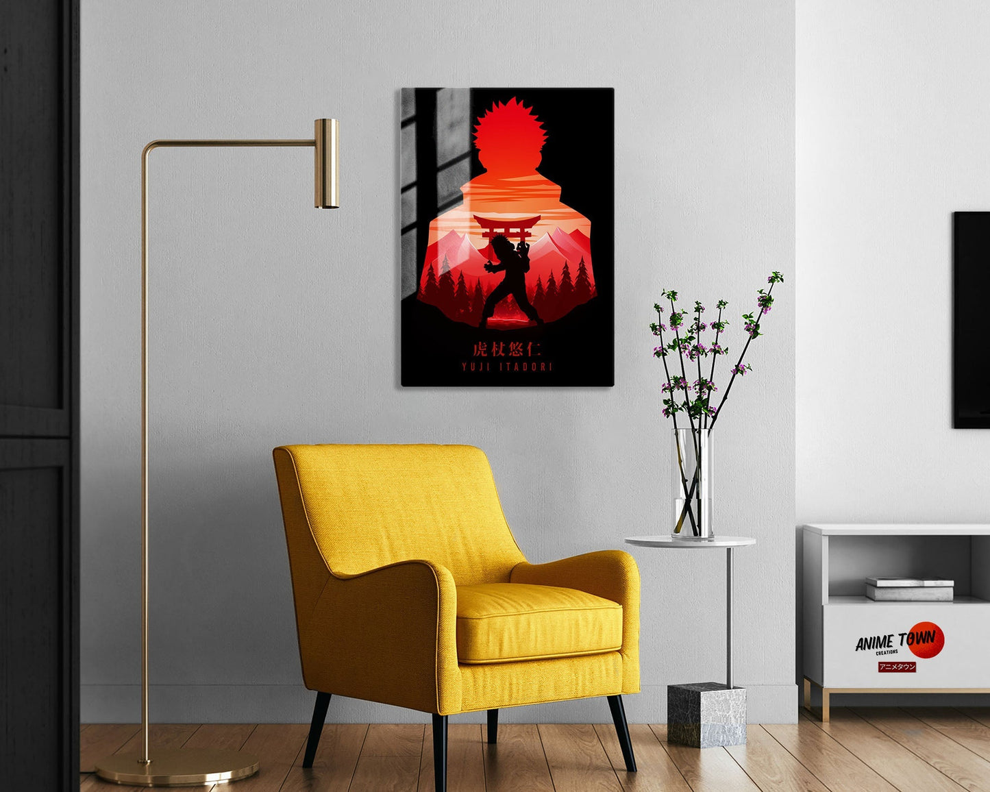 Jujutsu Kaisen Itadori Yuji Minimalist Metal Poster