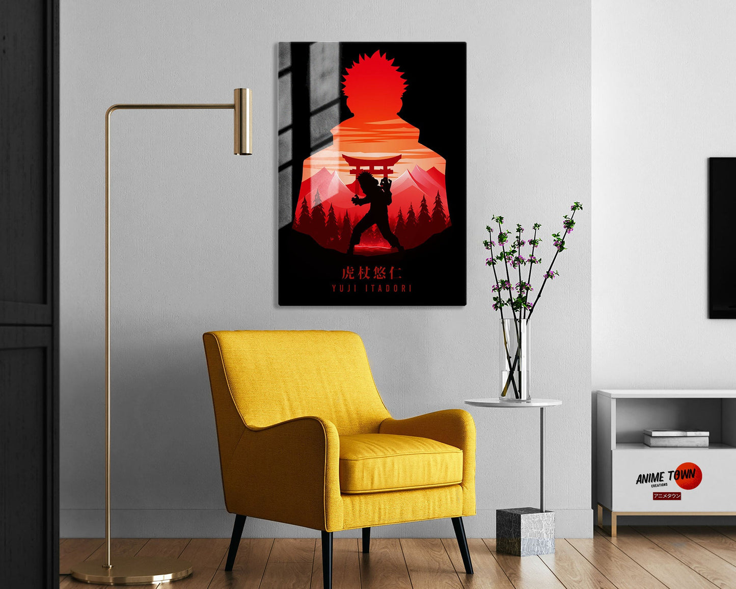 Anime Town Creations Metal Poster Jujutsu Kaisen Itadori Yuji Minimalist 5" x 7" Home Goods - Anime Jujutsu Kaisen Metal Poster