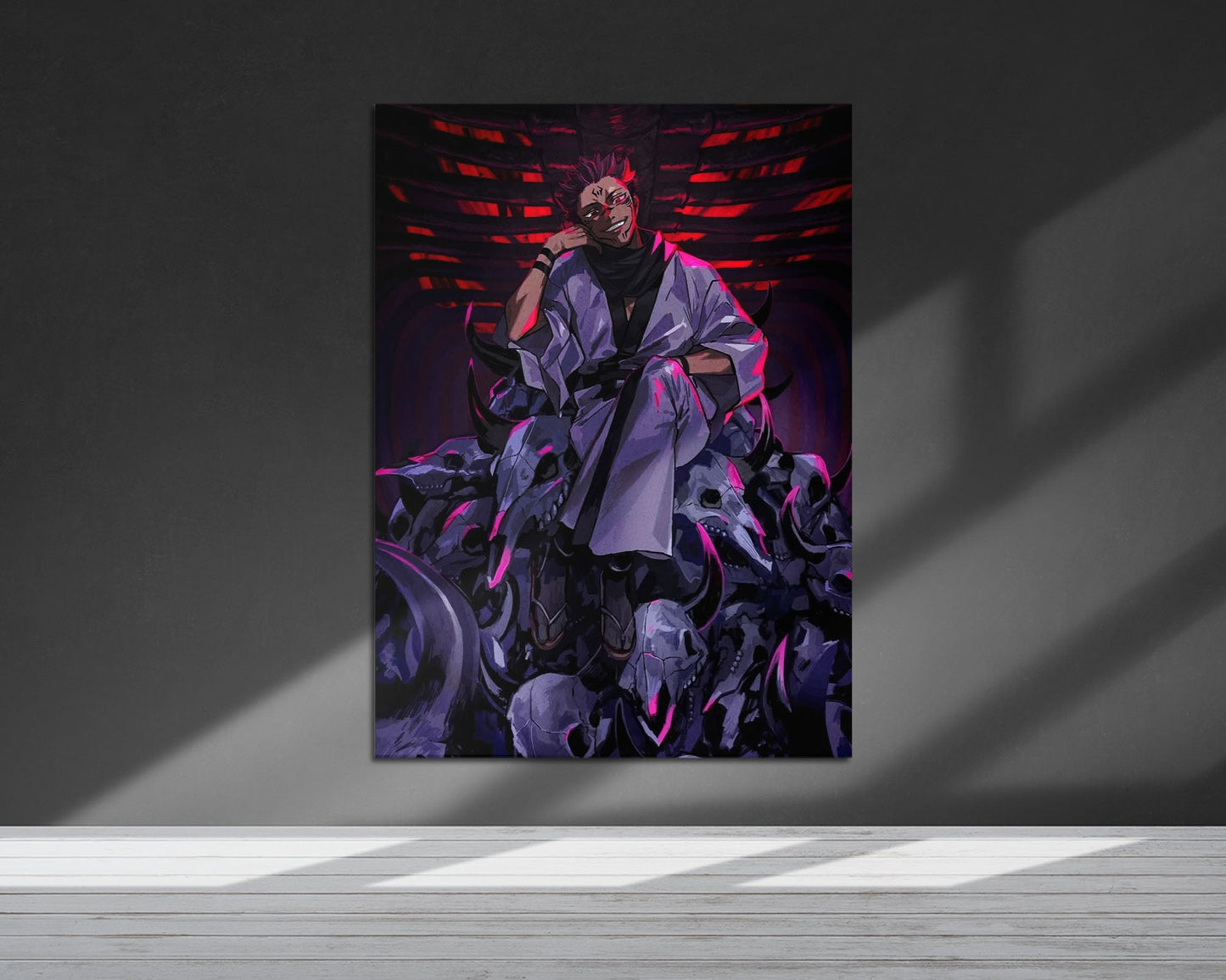 Anime Town Creations Metal Poster Jujutsu Kaisen Sukuna Malevolent Shrine 5" x 7" Home Goods - Anime Jujutsu Kaisen Metal Poster