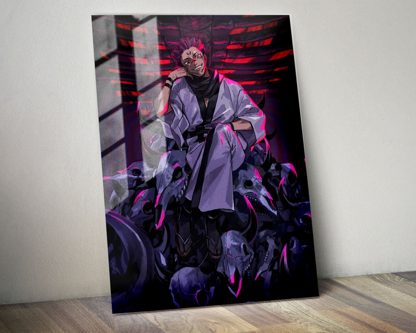 Anime Town Creations Metal Poster Jujutsu Kaisen Sukuna Malevolent Shrine 5" x 7" Home Goods - Anime Jujutsu Kaisen Metal Poster