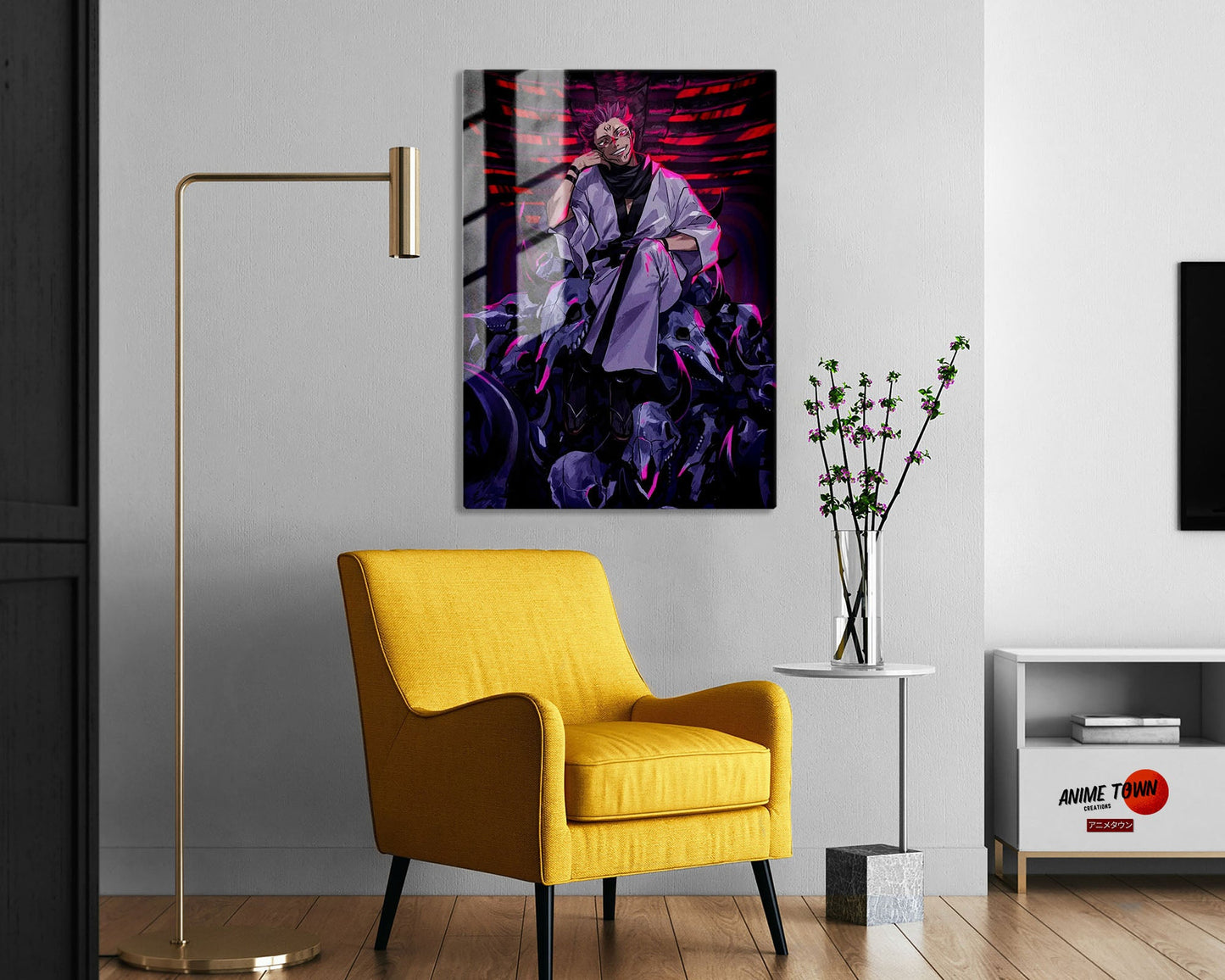 Anime Town Creations Metal Poster Jujutsu Kaisen Sukuna Malevolent Shrine 5" x 7" Home Goods - Anime Jujutsu Kaisen Metal Poster