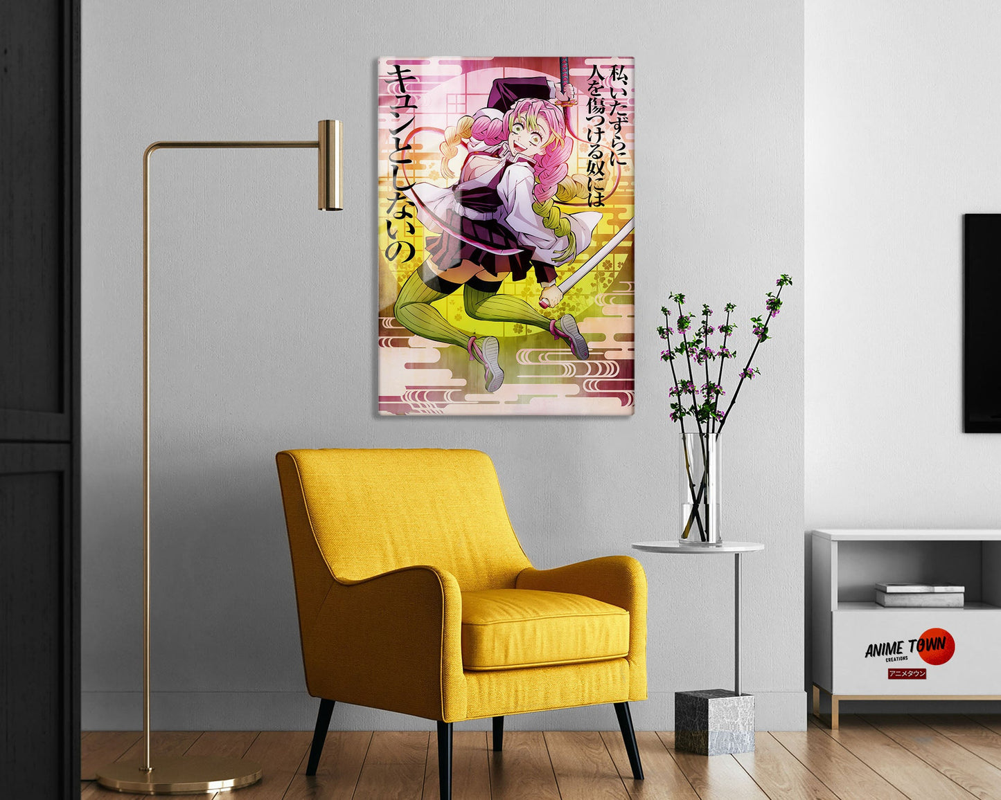 Anime Town Creations Metal Poster Demon Slayer Mitsuri Kanroji Feature 5" x 7" Home Goods - Anime Demon Slayer Metal Poster