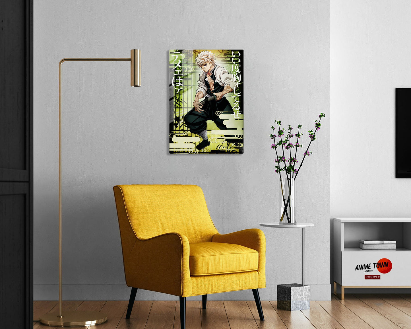 Anime Town Creations Metal Poster Demon Slayer Sanemi Shinazugawa Feature 5" x 7" Home Goods - Anime Demon Slayer Metal Poster