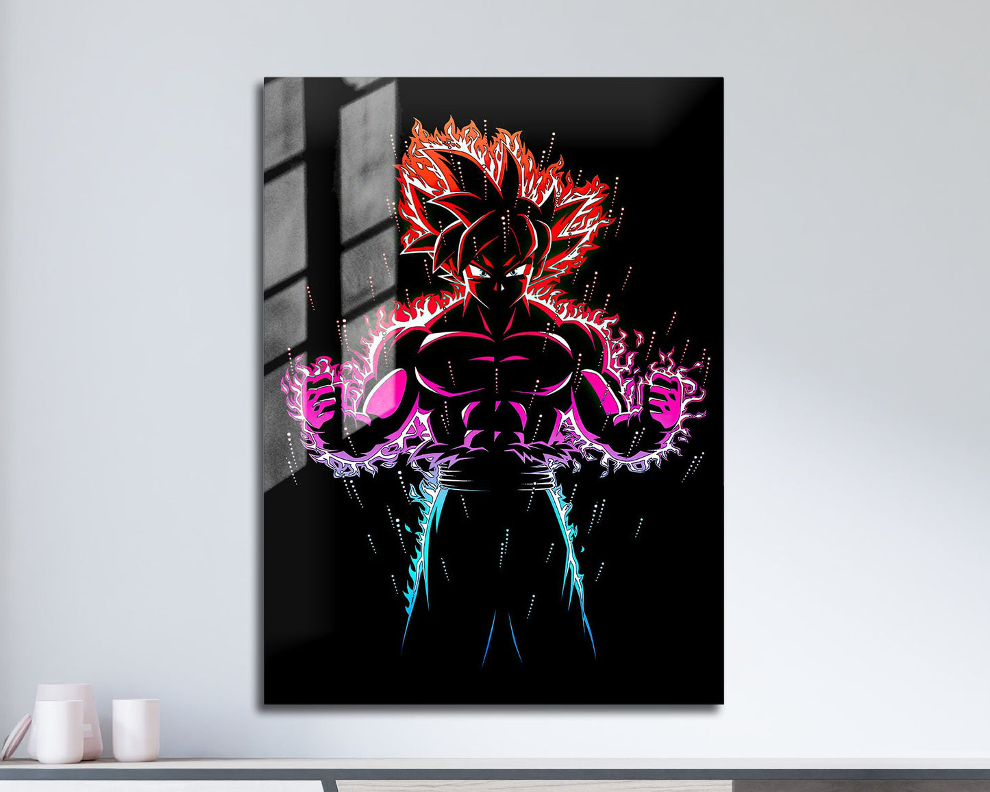 Anime Town Creations Metal Poster Black Minimalist Goku 11" x 17" Home Goods - Anime Dragon Ball Metal Poster