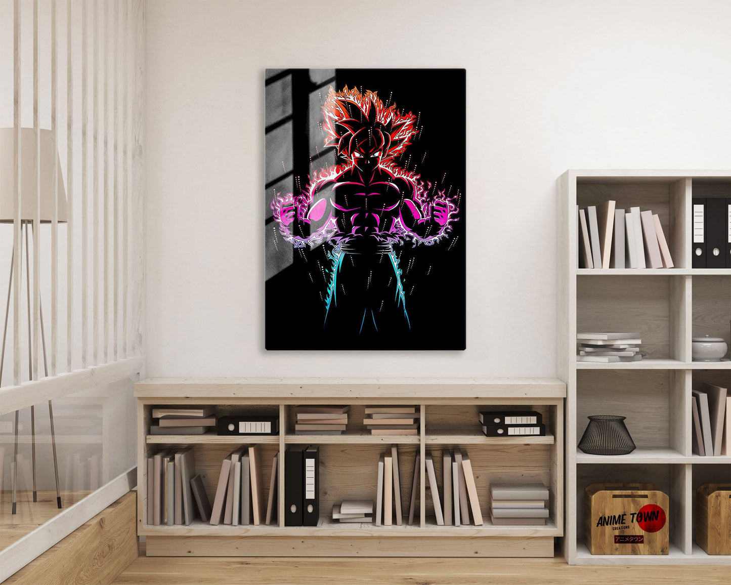 Anime Town Creations Metal Poster Black Minimalist Goku 16" x 24" Home Goods - Anime Dragon Ball Metal Poster