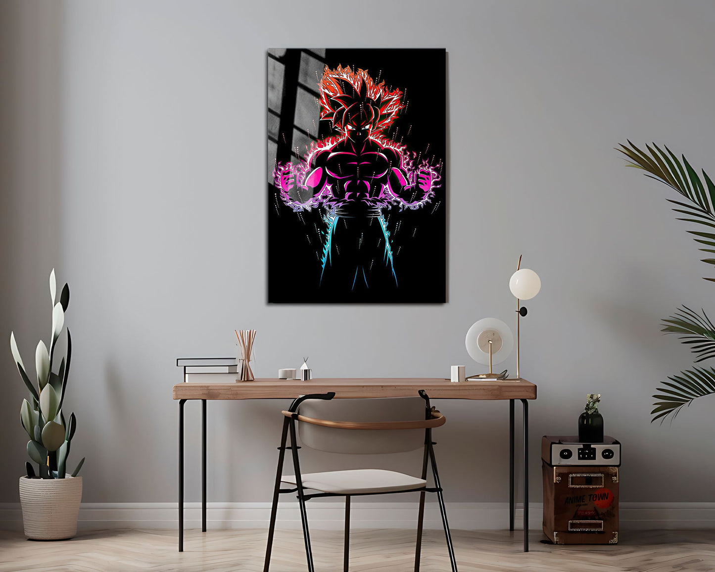 Anime Town Creations Metal Poster Black Minimalist Goku 24" x 36" Home Goods - Anime Dragon Ball Metal Poster