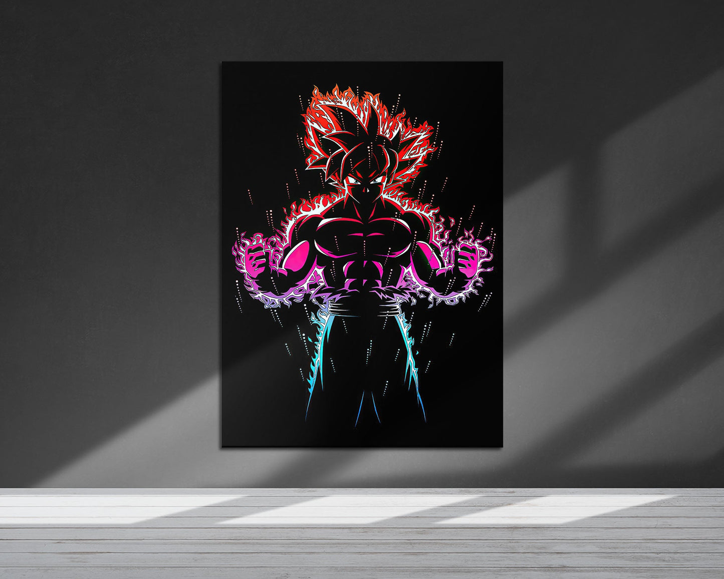 Anime Town Creations Metal Poster Black Minimalist Goku 5" x 7" Home Goods - Anime Dragon Ball Metal Poster