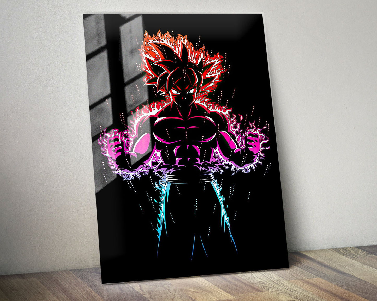 Anime Town Creations Metal Poster Black Minimalist Goku 5" x 7" Home Goods - Anime Dragon Ball Metal Poster