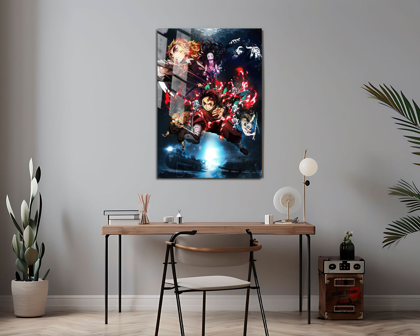 Anime Town Creations Metal Poster Demon Slayer Mugen Train Textless 24" x 36" Home Goods - Anime Demon Slayer Metal Poster