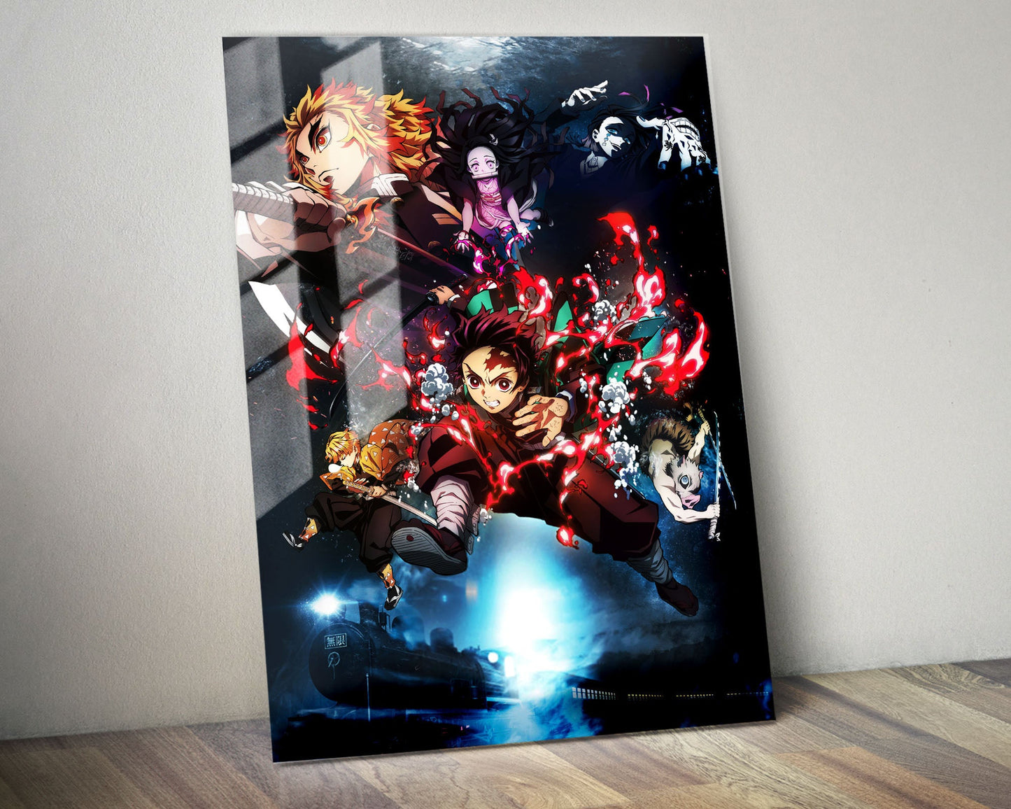 Anime Town Creations Metal Poster Demon Slayer Mugen Train Textless 5" x 7" Home Goods - Anime Demon Slayer Metal Poster