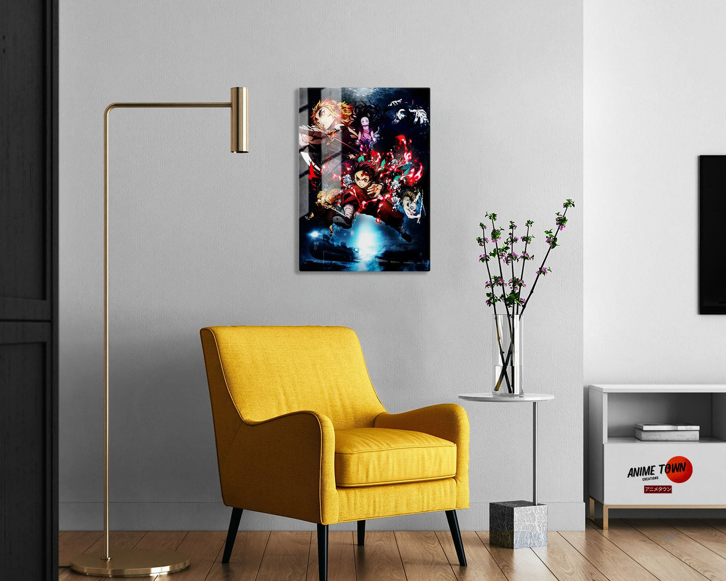 Anime Town Creations Metal Poster Demon Slayer Mugen Train Textless 5" x 7" Home Goods - Anime Demon Slayer Metal Poster