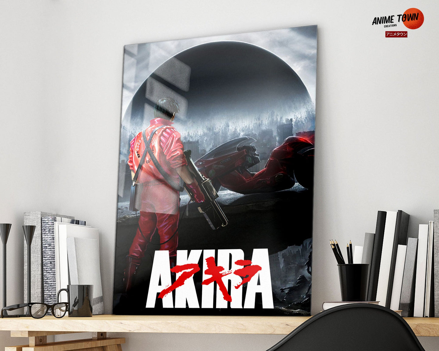 Anime Town Creations Metal Poster Akira Dystopian Black 16" x 24" Home Goods - Anime Akira Metal Poster