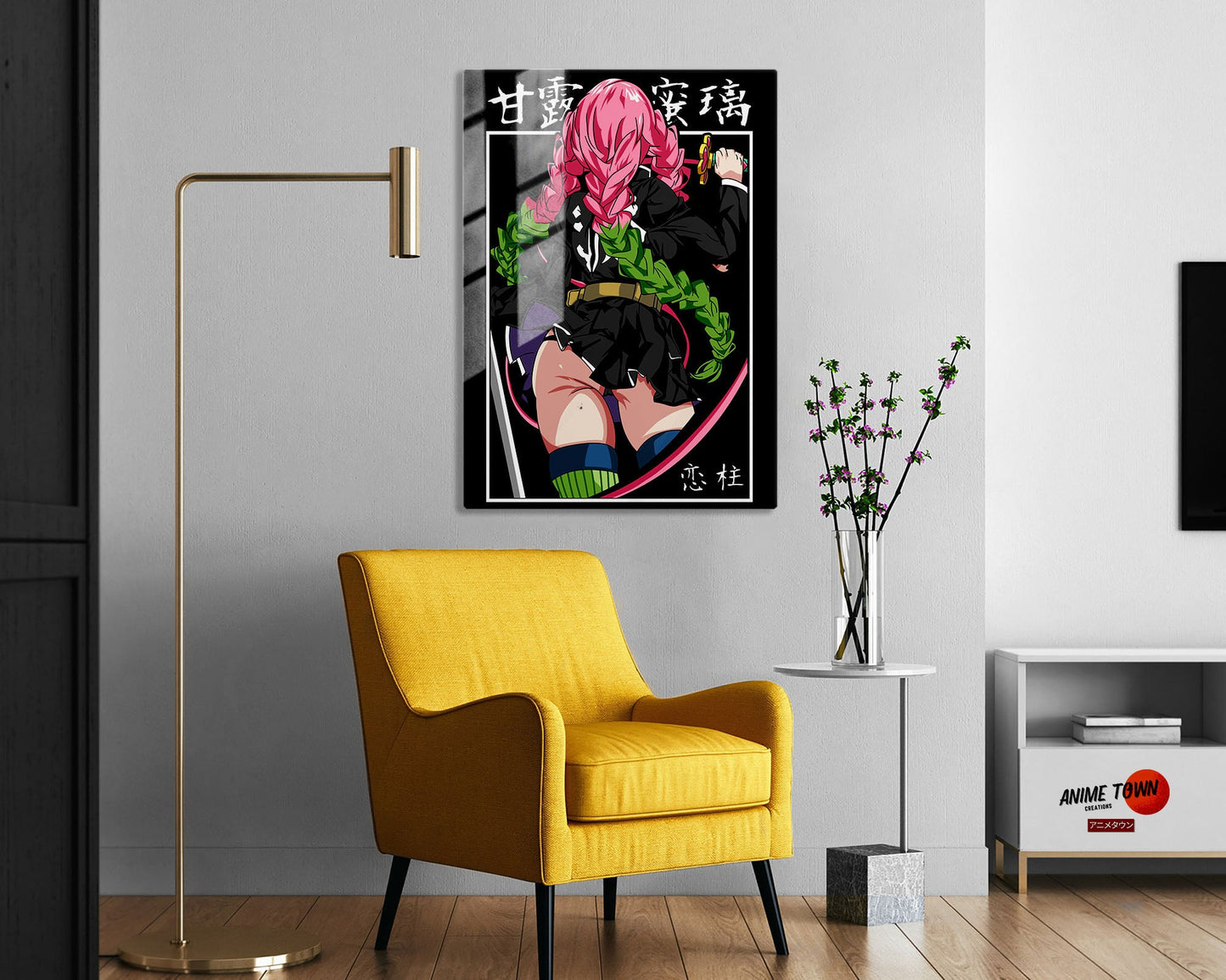 Anime Town Creations Metal Poster Demon Slayer Mitsuri Kanroji Ultra 5" x 7" Home Goods - Anime Demon Slayer Metal Poster
