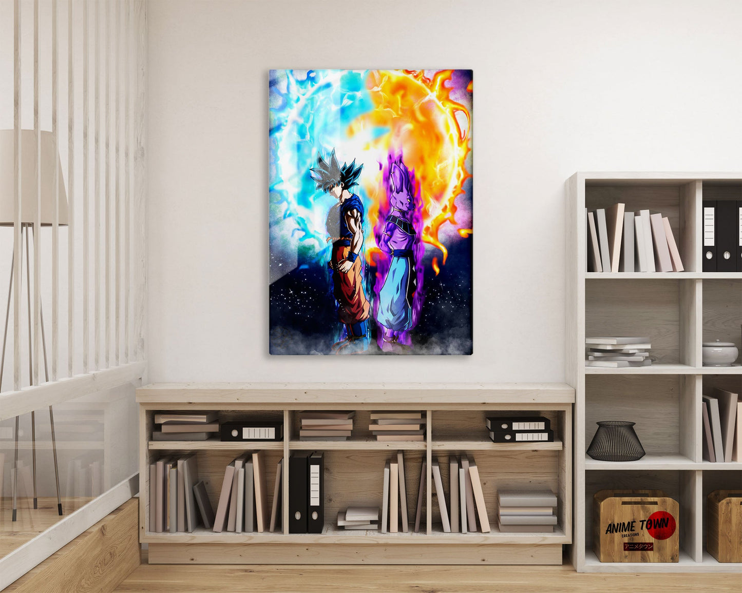 Anime Town Creations Metal Poster Dragon Ball Goku Beerus Flare 16" x 24" Home Goods - Anime Dragon Ball Metal Poster
